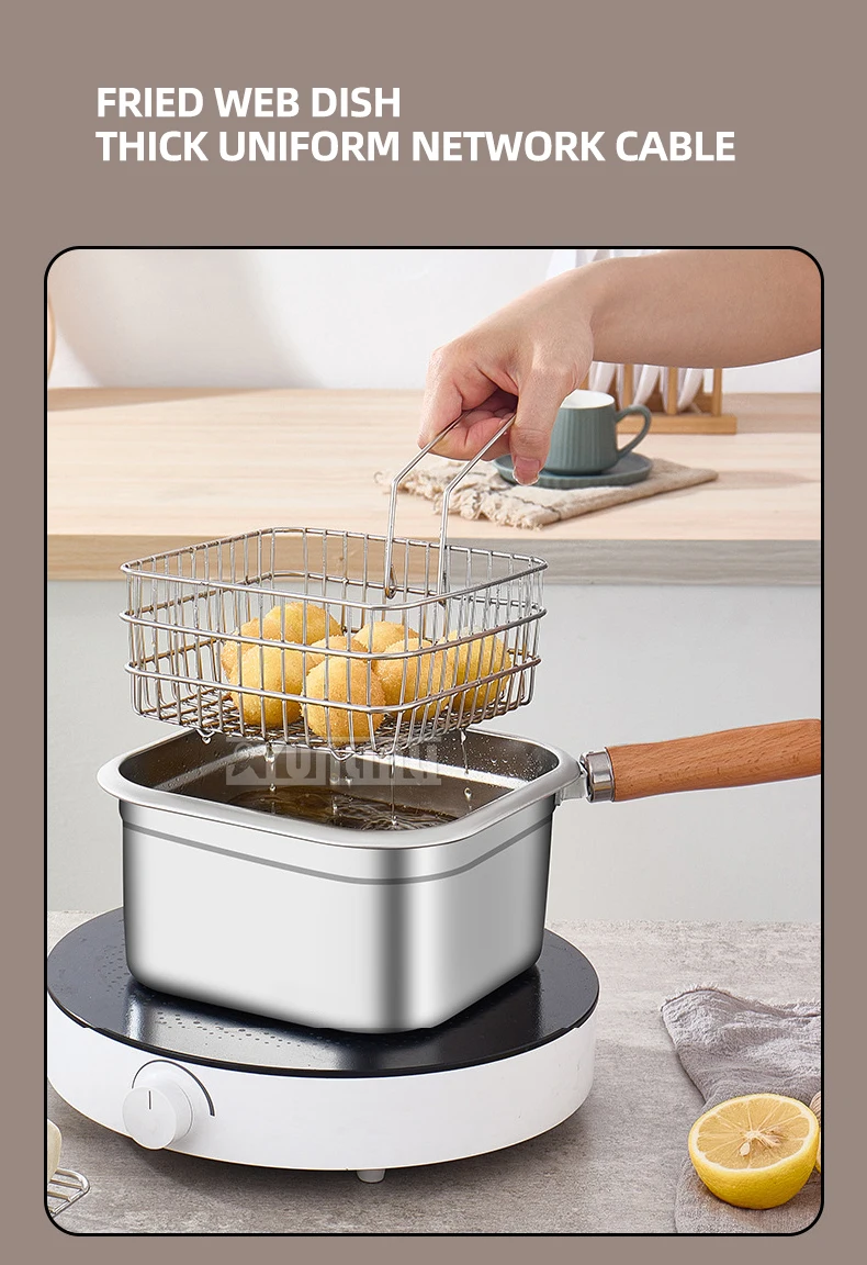 Description Picture 4 of itemGas Electric Frying Cooking Pot Stainless Steel Fryer Pan Outdoor Portable Preservation Box 2500ML Deep Fryer Steamer