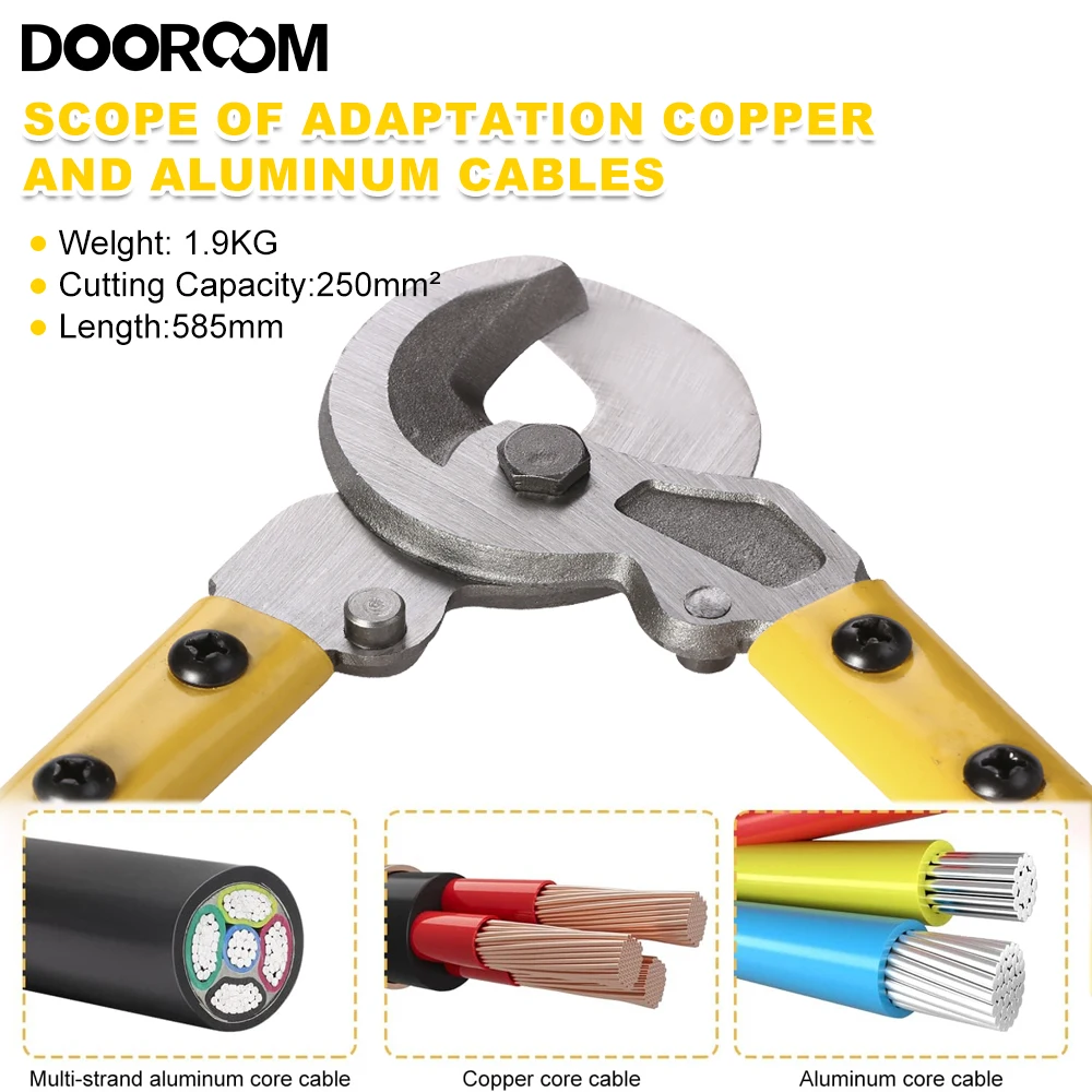 DOOROOM Hardened Cable Cutter Heavy Duty Stainless Steel Wire Rope Cutter for Cutting Steel Wire LK-125 LK-500 Hydraulic Tools 4