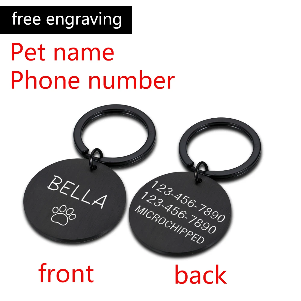 Double-side Customized Name Address Tags Pet Dog Tags Cat Collar Accessories Pet ID Dog Tags Collars Stainless Steel Cat Tag shock collar for small dogs Dog Collars