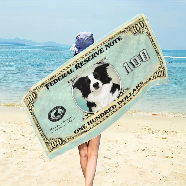 ผ้าขนหนูไมโครไฟเบอร์ลายดอลลาร์สำหรับสัตว์เลี้ยง แมวและสุนัข ใช้ได้ทั้งชายหาด ยิม ท่องเที่ยว ว่ายน้ำ และตกแต่งบ้าน เหมาะสำหรับผ้าขนหนู ผ้าเช็ดตัว 1