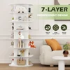 7-Tier Rotating Shoe Rack Tower, Free Standing 360° Revolving Organizer and Storage Hold Over 56 Pairs of Shoes, Shoe Cabinets 4