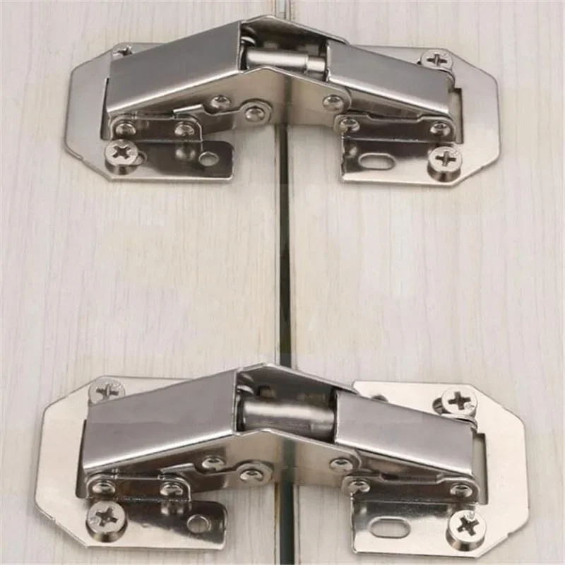 Hidden Hinges Cabinet Cupboard Furniture Hinges Bridge Shaped Door Hinge with Screws DIY Hardware Tools