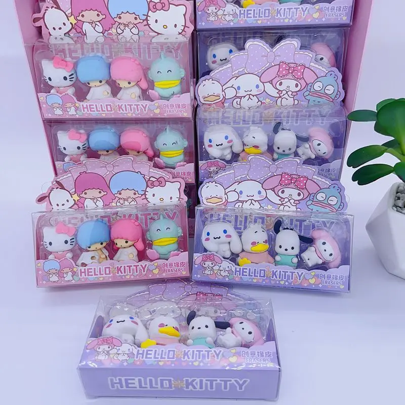 

16pcs Sanrio Cute Cartoon Removable 3d Stereo Eraser Children'S Assembled Stationery Small Gift Wholesale Of Student Supplies