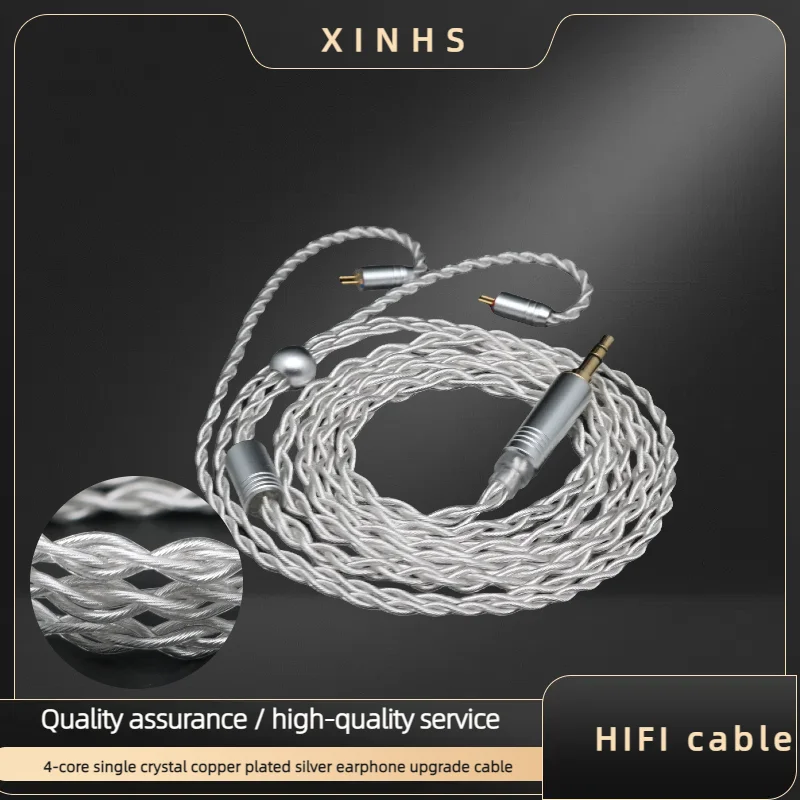 

XINHS 4-жильный однокристальный медный кабель для обновления 0,78 мм 2Pin MMCX QDC TFZ подходит для ZSX LZ A7 TFZ