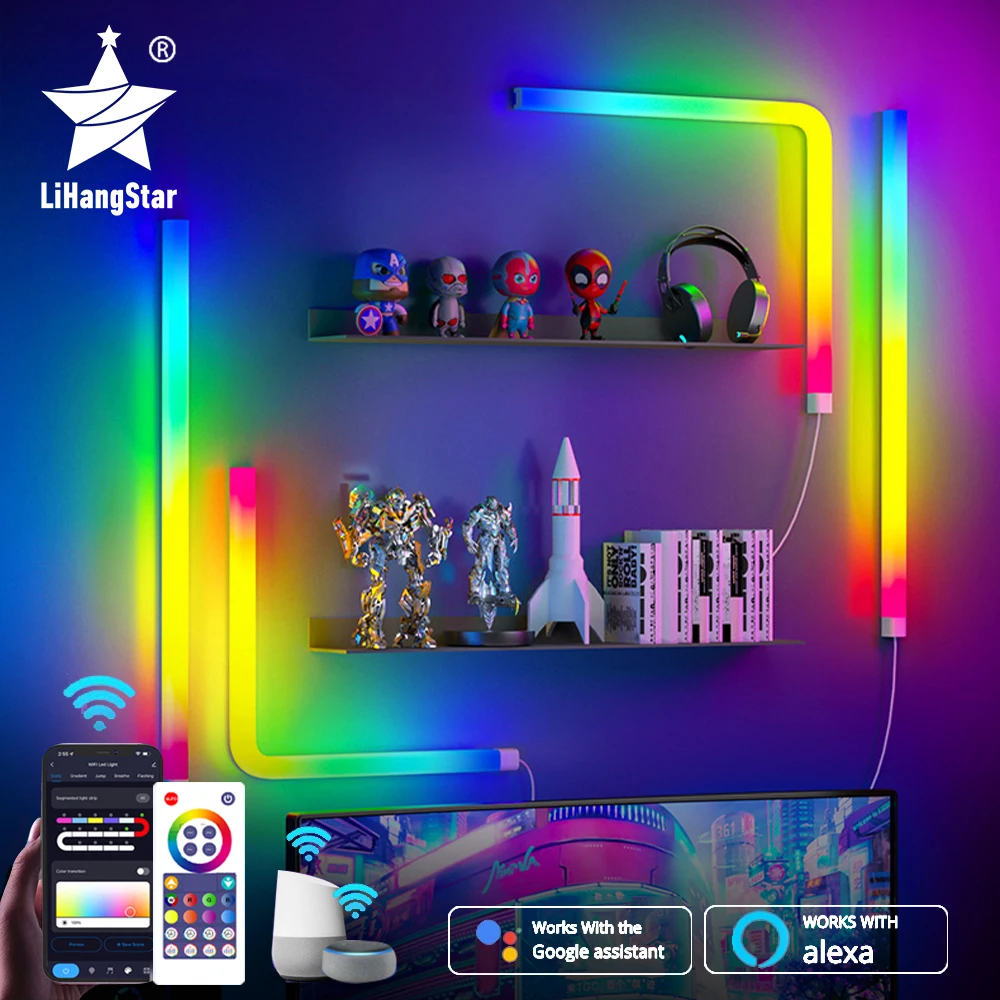 Rgbic Light Bar Led Smart Wall Light Bluetooth App Voice Control Music