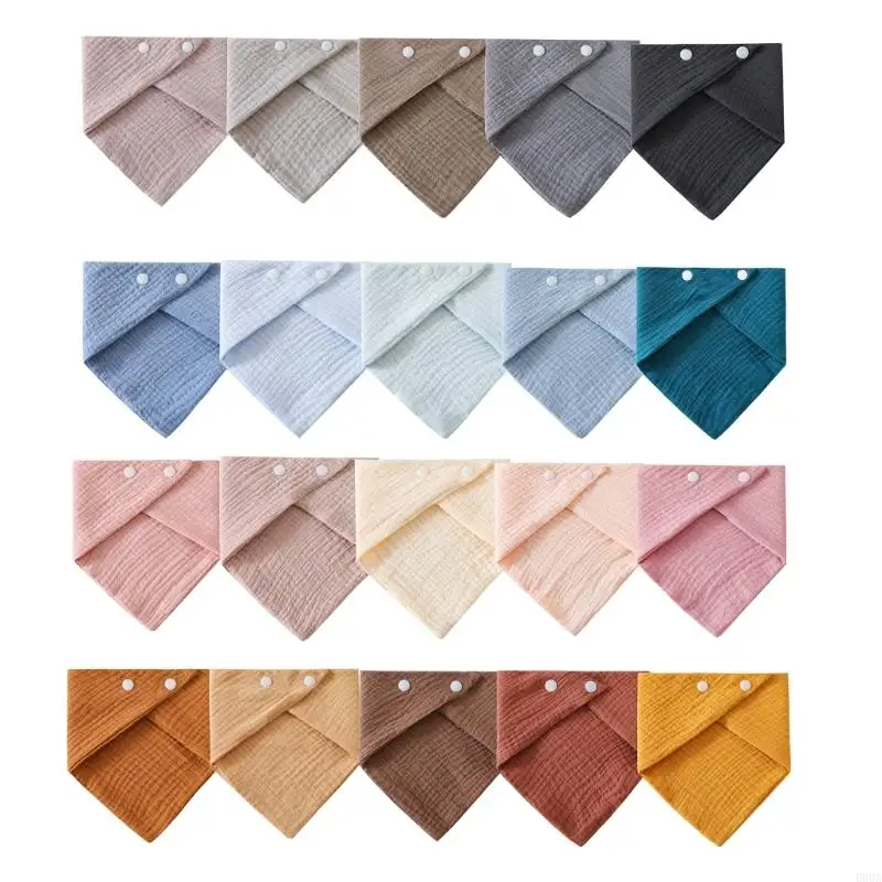 090A Bib for Baby Newborns Teething Bib Cotton Burp Cloth Triangular Scarf Comfortable Infants Teething Bib for Drooling