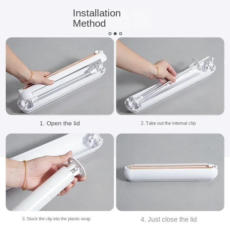 Plastic Wrap Cutter Household Kitchen Refrigerator Tinfoil Cutting Box Sliding Knife Splitter