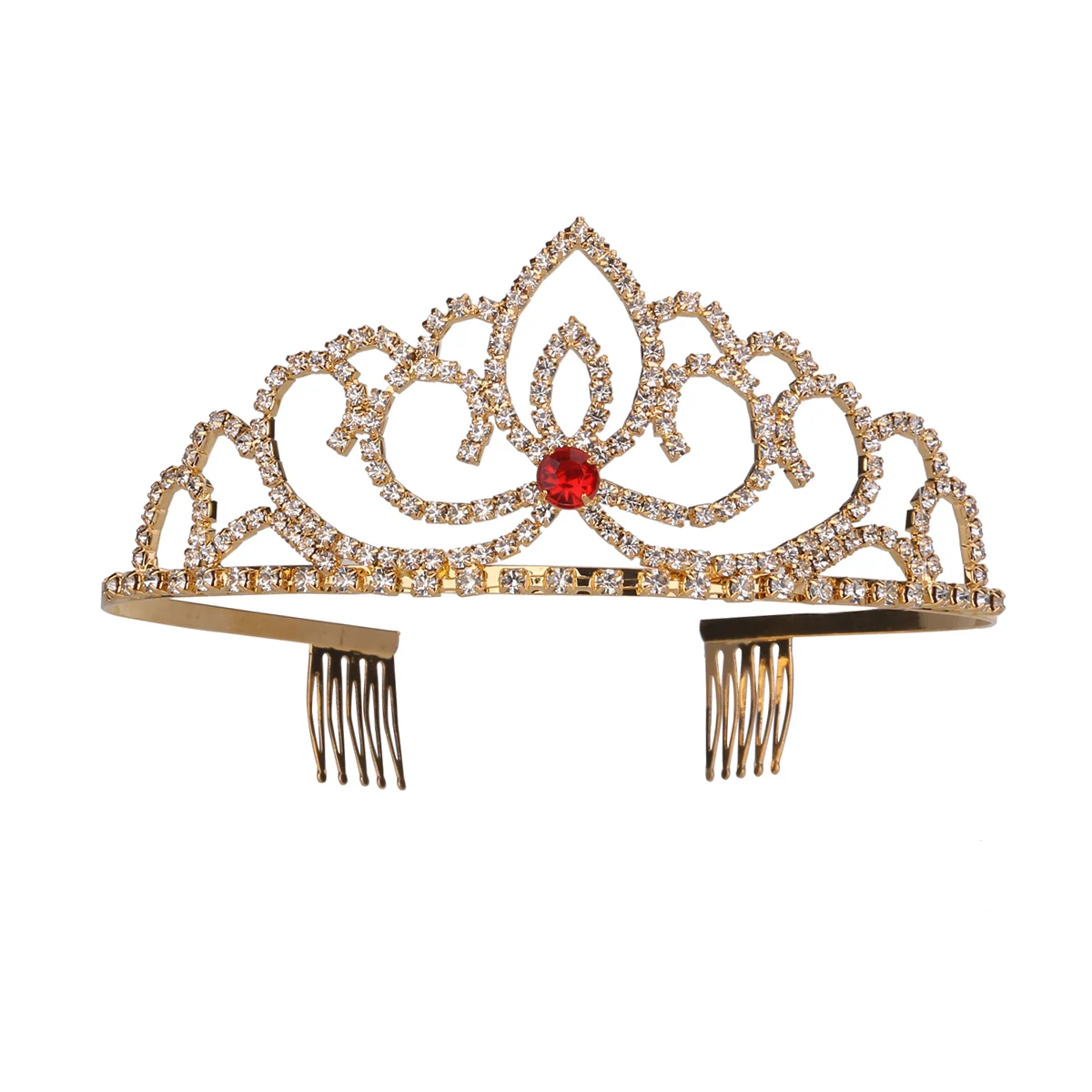 

Bridal Crown with Side Comb Glitter Rhinestone Tiara Headband Shiny Birthday Hat Wedding Jewelry Decoration for Bride