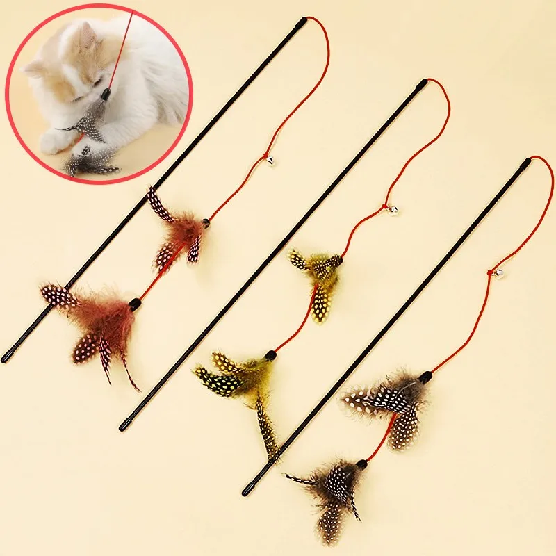 Cat Toy Feather Cats Sticks Cat Toys Interactive Double Feather Toys Cats Teasing Kitten Teaser Stick with Bell Toy Pet Products Cat Toy Feather Cats Sticks Cat Toys Interactive Double Feather Toys Cats Teasing Kitten Teaser Stick with Bell Toy Pet Products