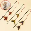 Cat Toy Feather Cats Sticks Cat Toys Interactive Double Feather Toys Cats Teasing Kitten Teaser Stick with Bell Toy Pet Products
