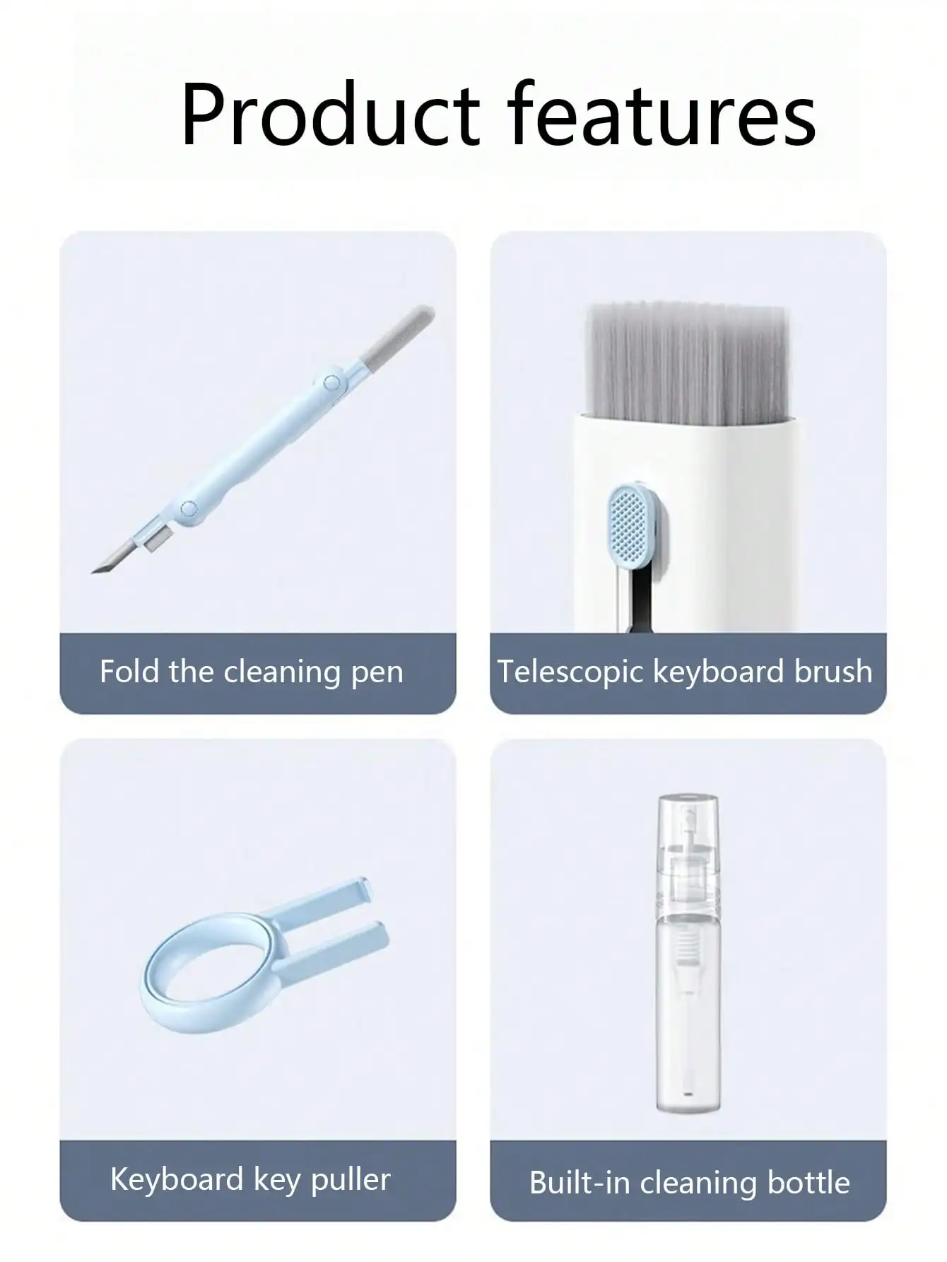 Premium 7-in-1 Keyboard Cleaning Kit with Soft Brush and Dust Remover