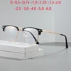 0 -0.5 -1.0 To -6.0 Anti Blue Rays Square Nearsighted Glasses For Women Men Vintage Metal Hinge Myopia Photochromic Eyeglasses 1