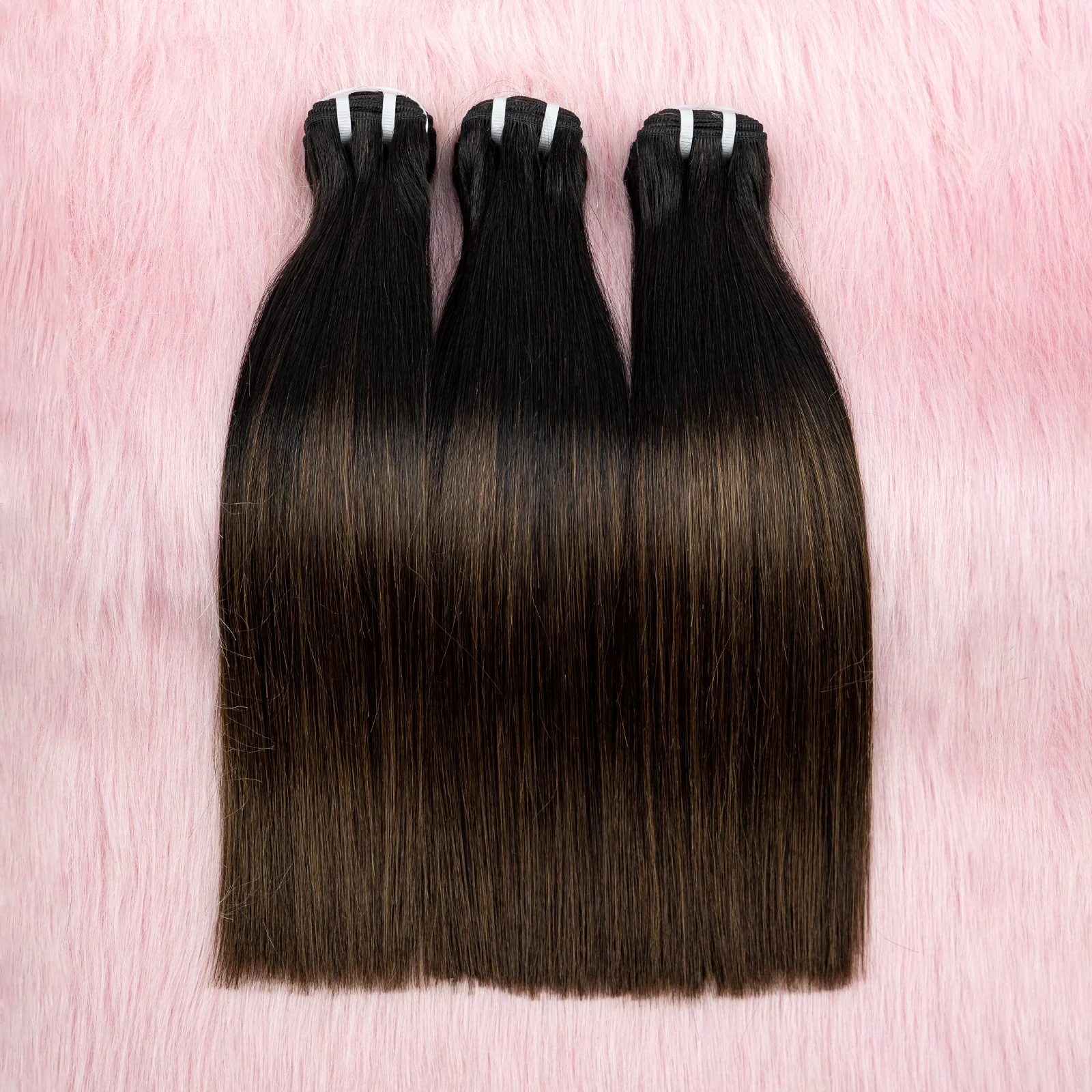 16A Double Drawn 1BT4 Ombre Vietnamese Bone Straight Human Hair Bundles 100% Unprocessed Raw Virgin Hair Extensions for Women