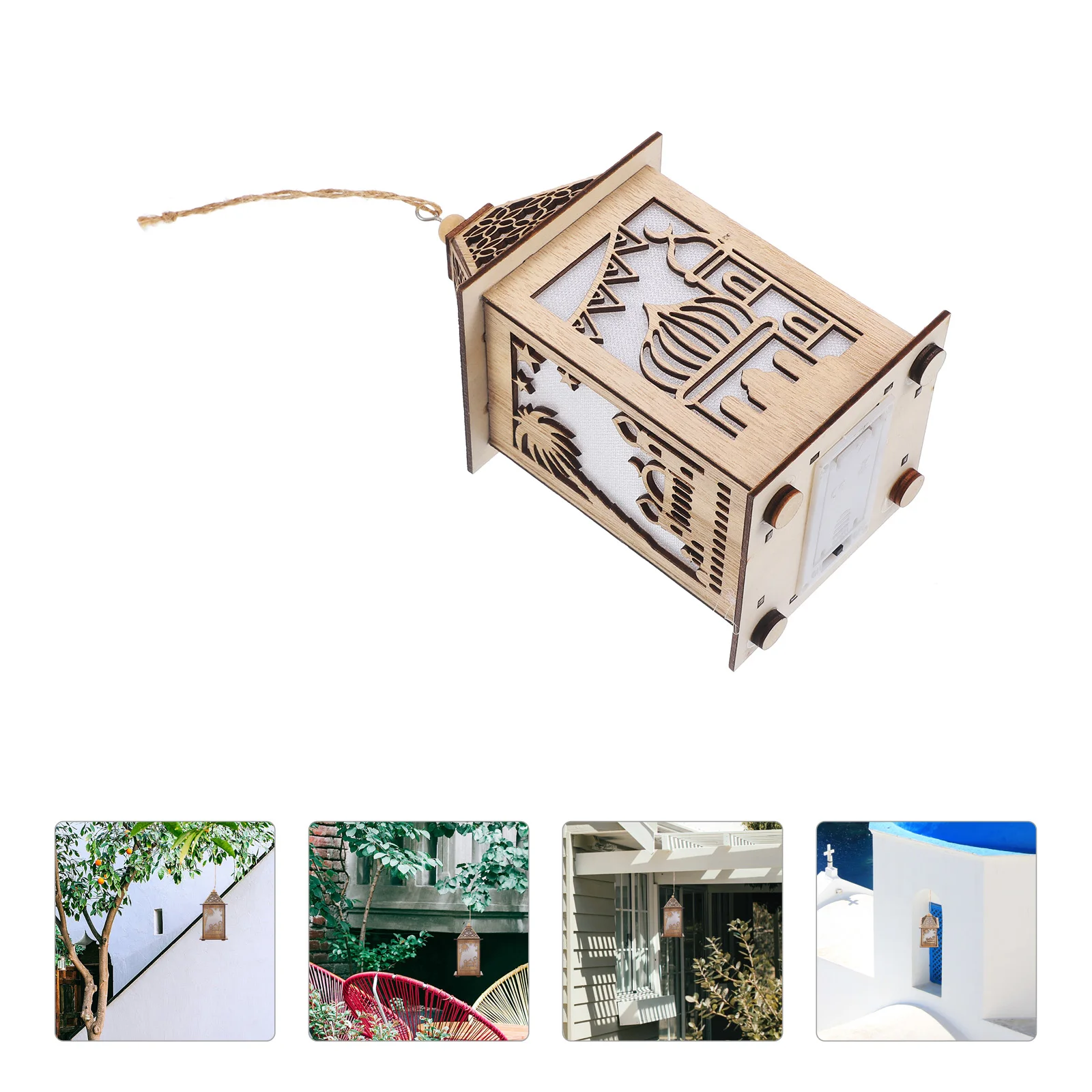 

Sukkah Decorations Lights Lanterns Decorative Muslim Home Wood Lamp Cumpleaños Para Hanging Landscape Ornament