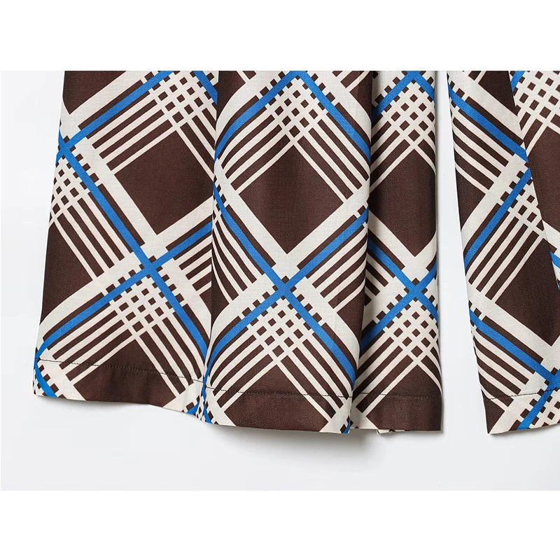 2025 Women Fashion Plaid Long Style Bermuda Shorts Vintage High Waist Casual Loose Shorts Female Holiday Short Pants