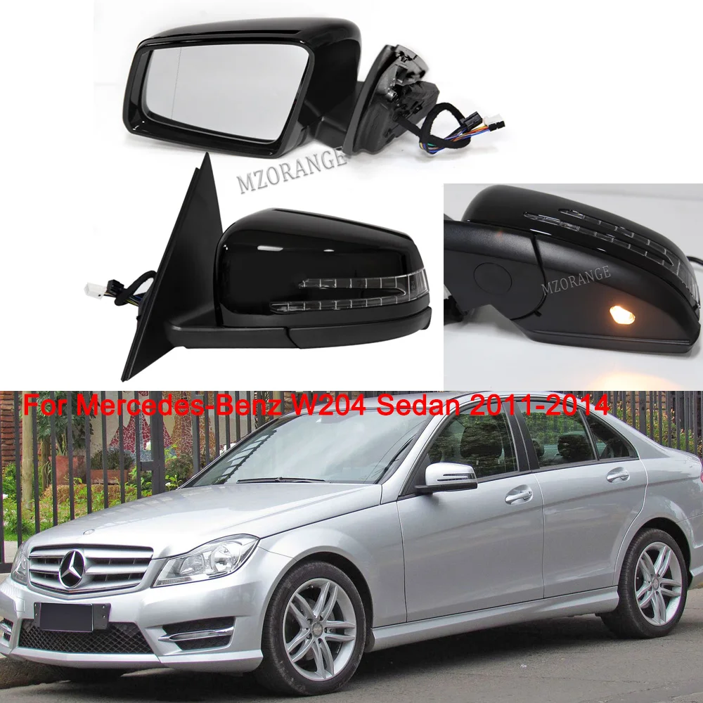 Auto Side Door Mirror Assembly For Mercedes Benz W204 C63 C200 C180