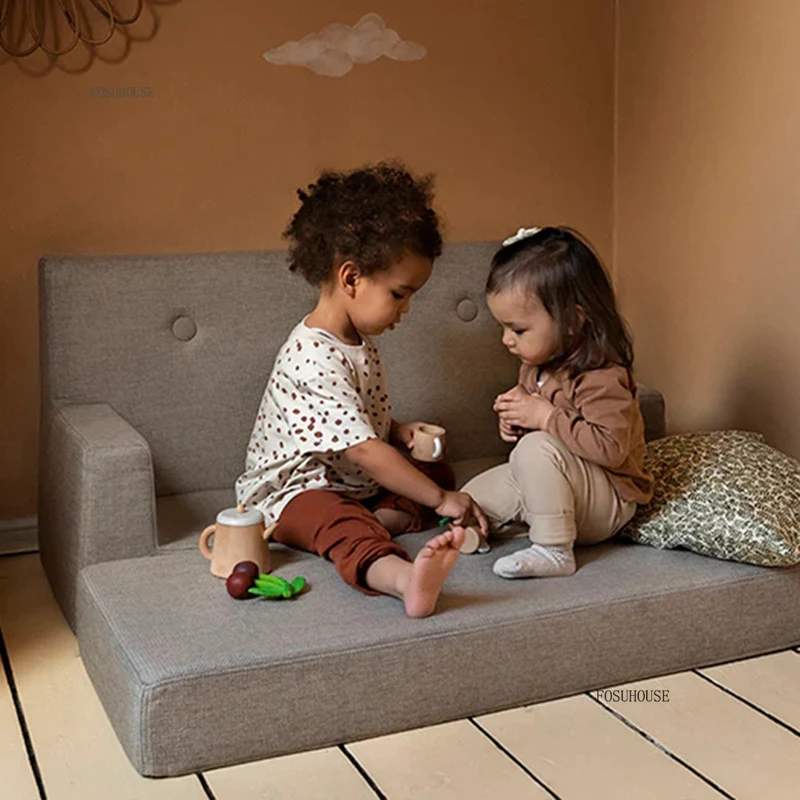 Foldable Children's Sofas Simple Small Apartment Lazy Tatami for Lying and Sleeping Bedroom Double Sofas Children's Furniture
