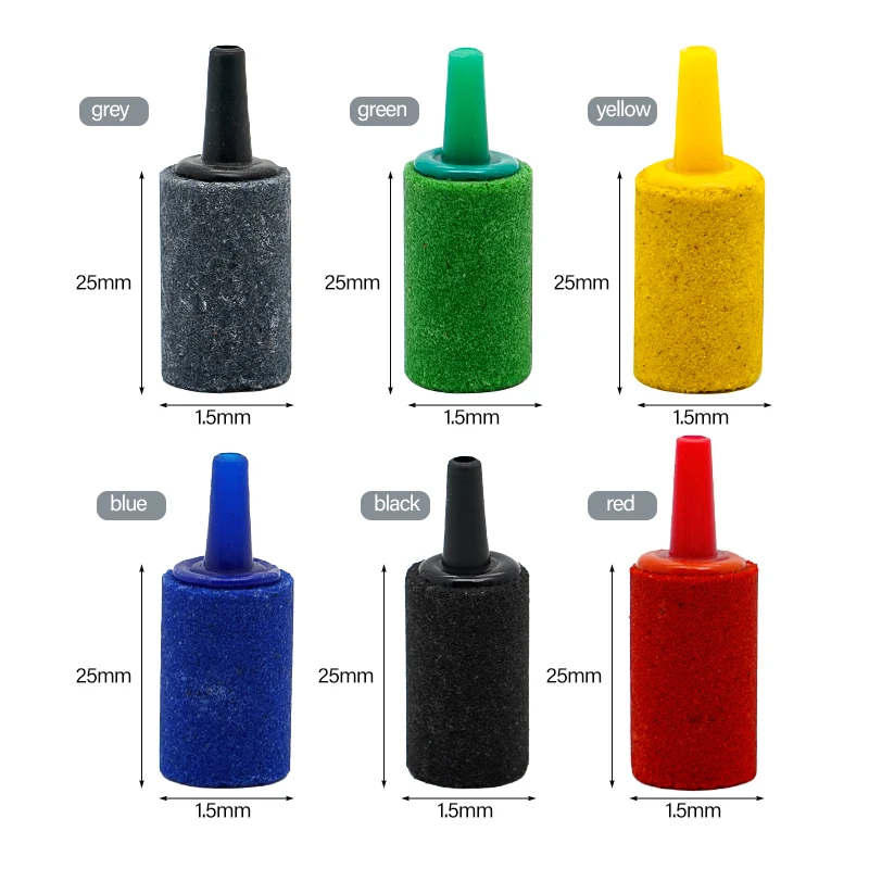 2/5/10pcs Aquarium Cylinder Shape Air Stone Mineral Bubbles Release Fish Tank Punp Airstone Aeration Aerator Accessories 3