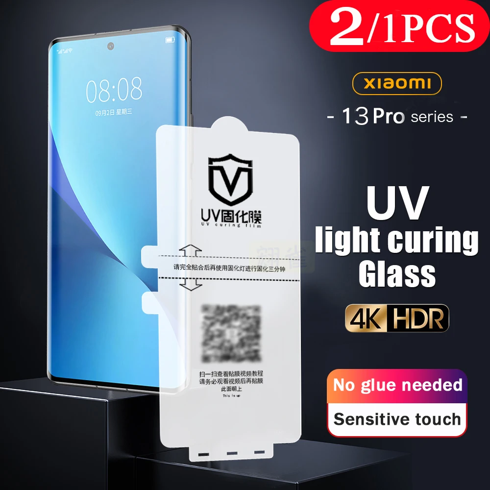 

2/1Pcs Not Glass screen protector For xiaomi 10 10s 11 Ultra 12 12x 12s 13 pro civi 1s 2 Mix 4 UV light curing film full cover
