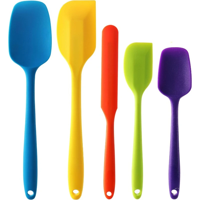 

5PCS Silicone Rubber Spatula Set, Food Grade Spatulas for kitchen Use, Heat Resistant Spatula for Cooking & Baking