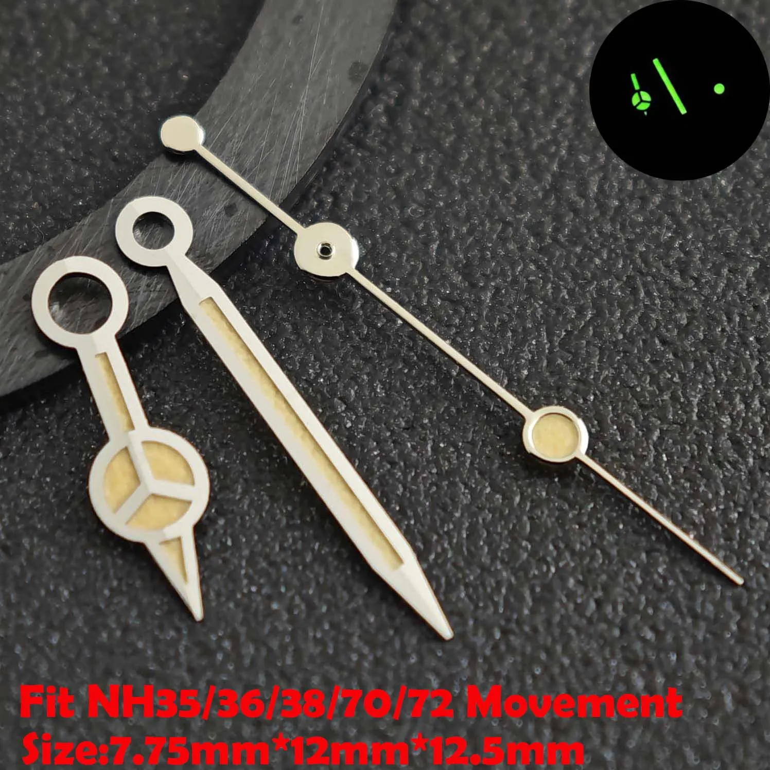 Luminous Green/Blue-Green Watch Hands - Premium Replacement Parts