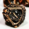 DnD Metal Dice Set - Hollow Skull Design Zinc Alloy Dice, Copper Red 7pc Polyhedral RPG Dice Set for D&D 4