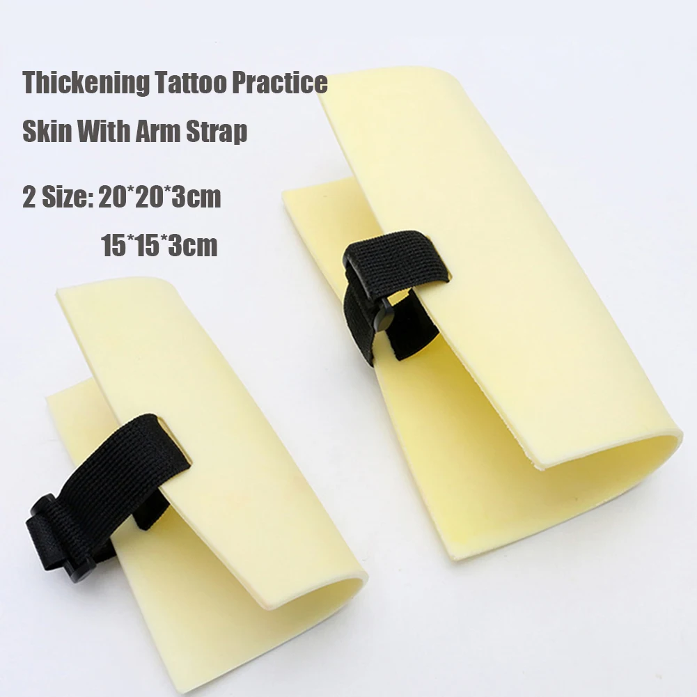 1Pcs 3cm Thick Arm Tattoo Practice Skin With Arm Strap Double Side Use Tattoo Training Blank Fake Skin Silicone Sheet Pad Supply