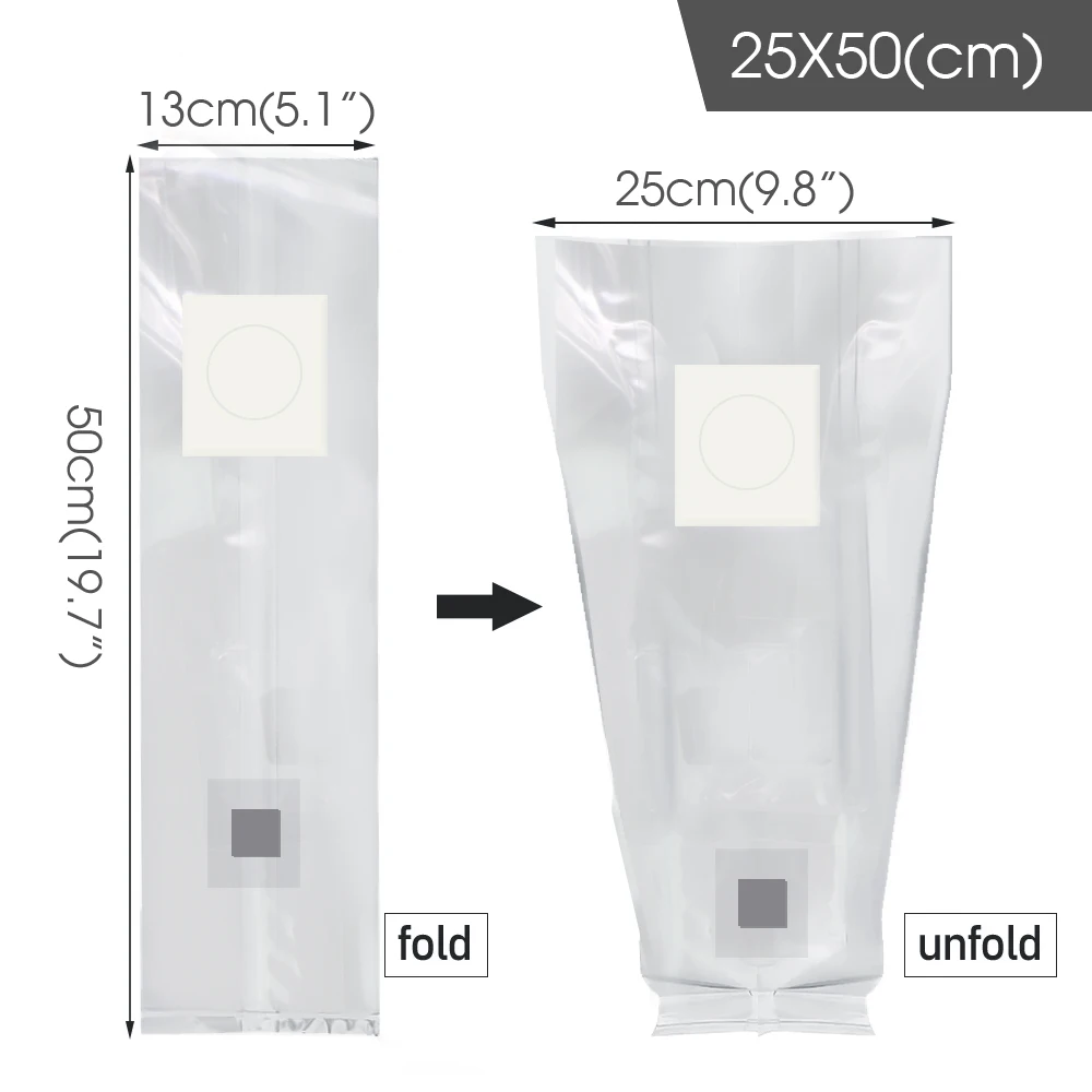0.2 Micron Filter Bags Mushroom Grow Bags With Self Healing Injection Port - 40 Bags, 0.2 Micron Filter 40 Bags With Self Healing Injection Port 0.2 Micron