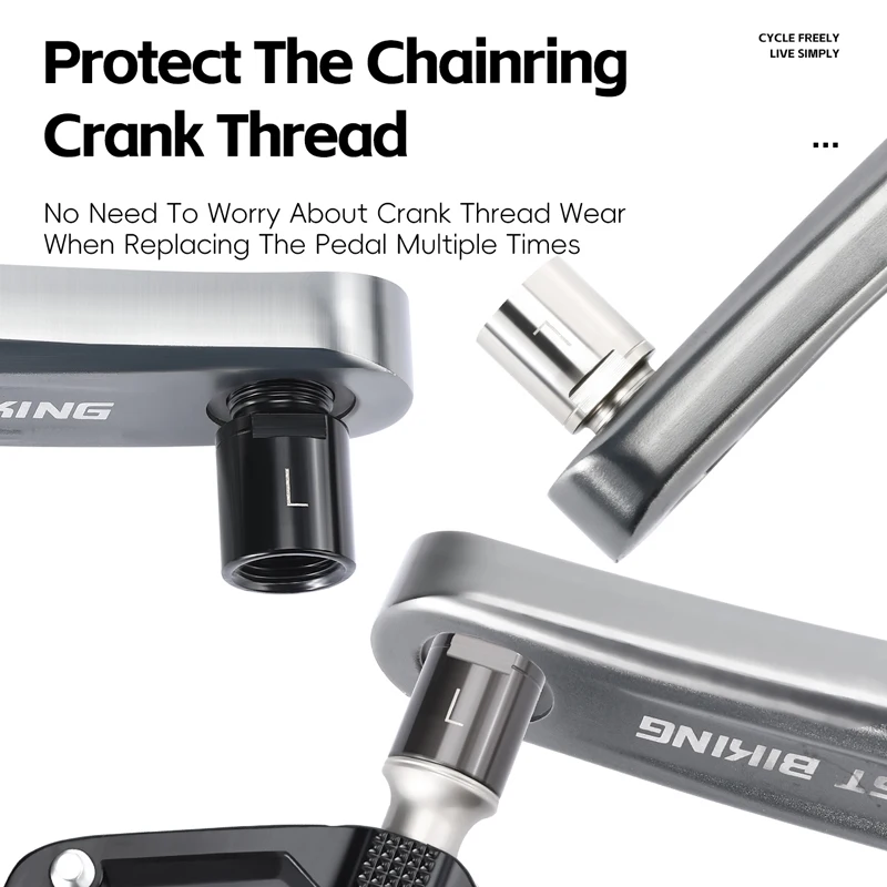 WEST BIKING Bicycle Pedal Extender 20mm Chromoly Steel Pedal Axle Extender Crank Arm Spacer For MTB Road Bike Pedals Extension