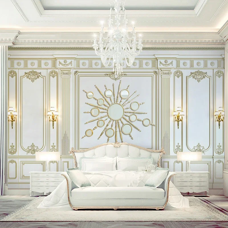 Custom Any Size 3D Mural Wallpaper European Style 3D Stereo Square Frame Photo Wall Painting Living Room Hotel Wall Paper