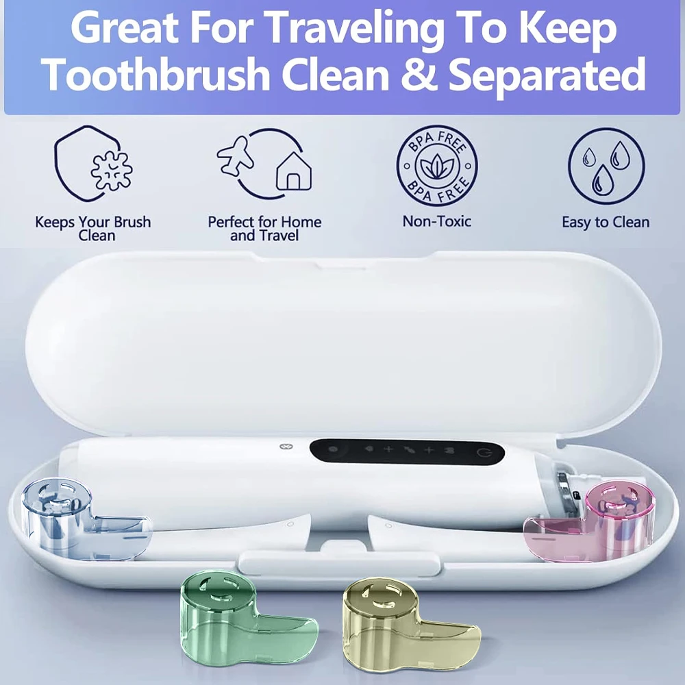 Electric Toothbrush Travel Case with Brush Head Dustproof Covers for Travel, Compatible with Oral B Series Electric Toothbrushes