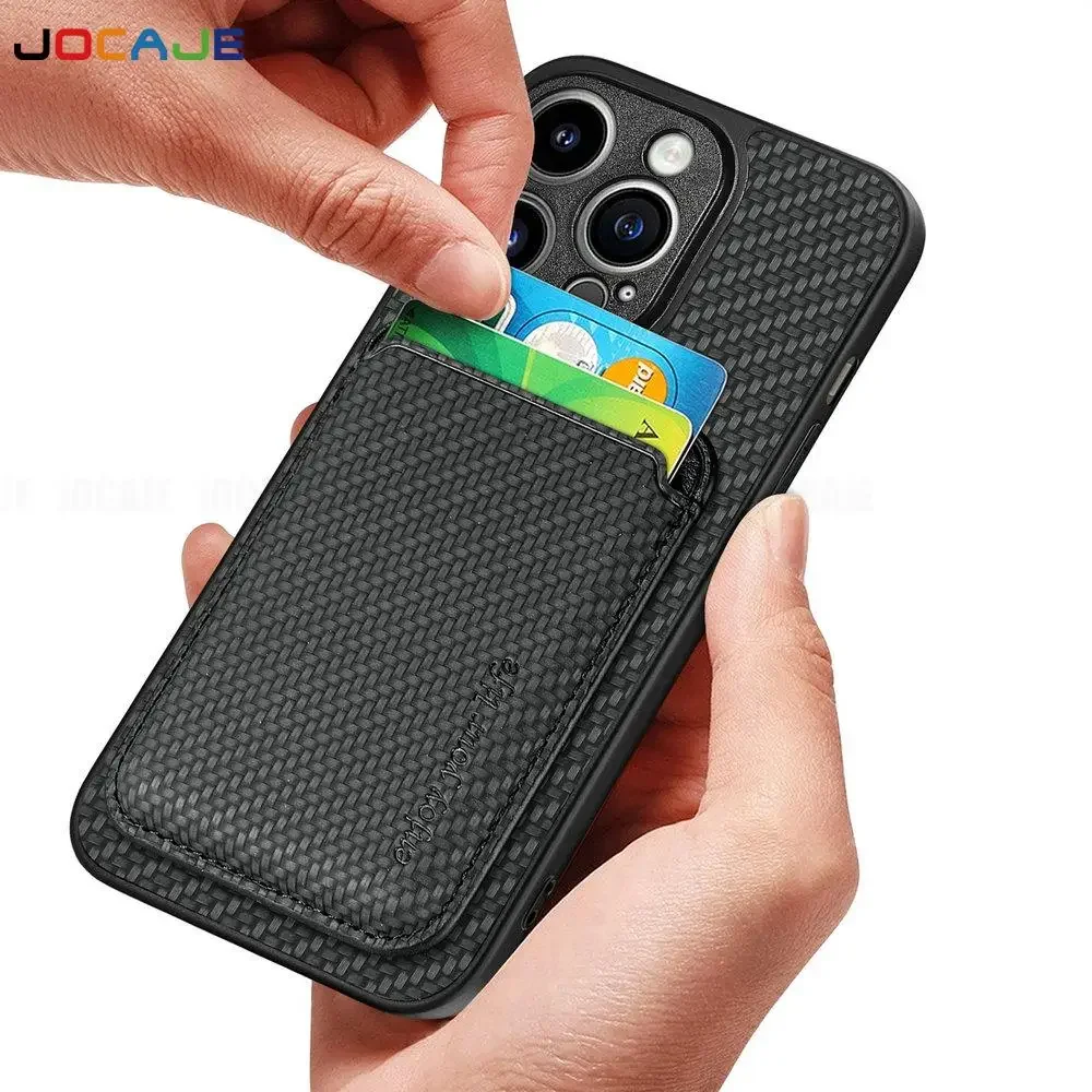 Magnetic Leather Card Holder Case with Magsafe Wireless Charging Compatibility