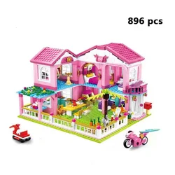City Summer Villa Building Blocks Set - 1018-Piece DIY Garden & Slide Playset (No original box2)
