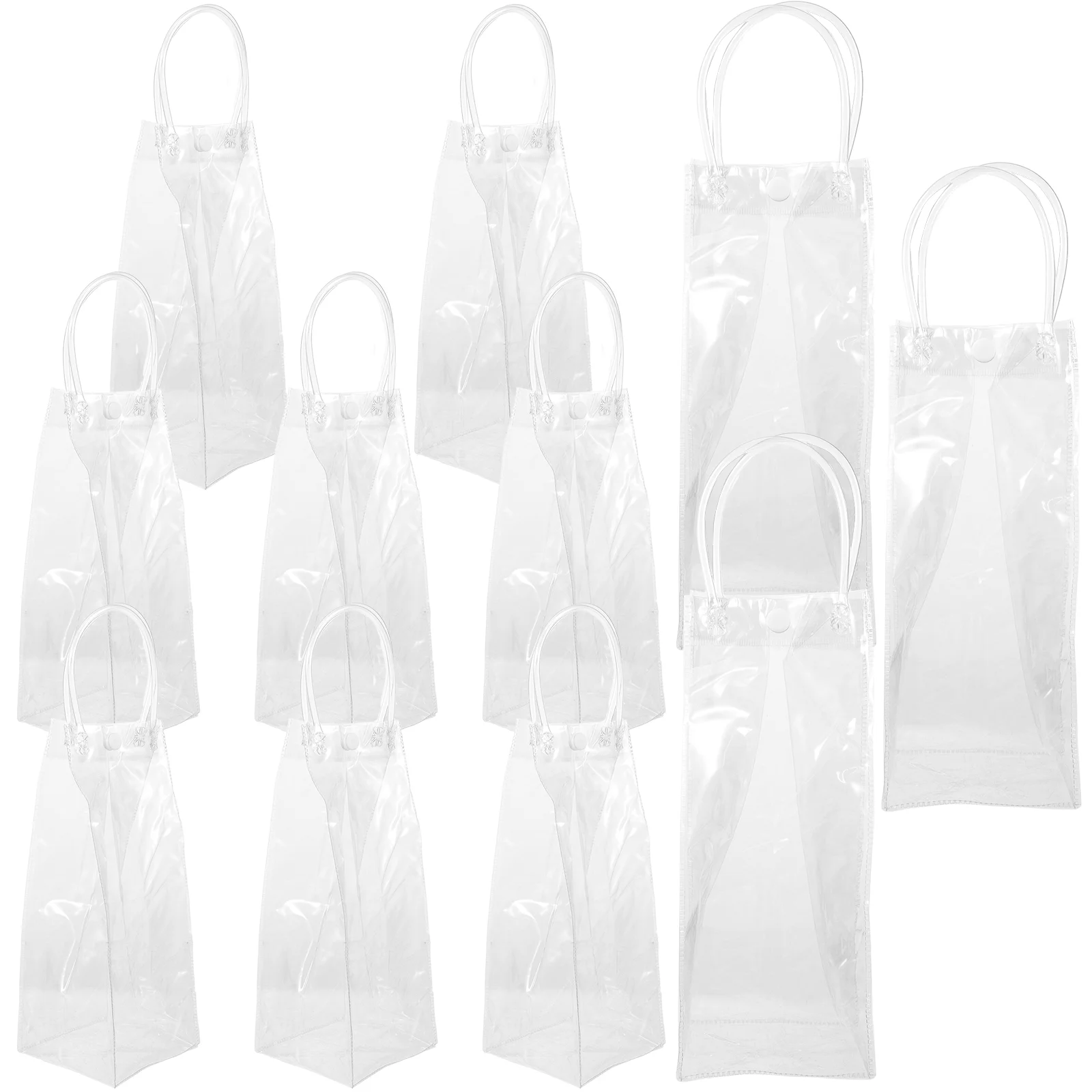 

Holidyoyo Clear Plastic Gift Bags for Wine Bottles - Reusable Tote Bags for Shopping, Parties, and Gifts