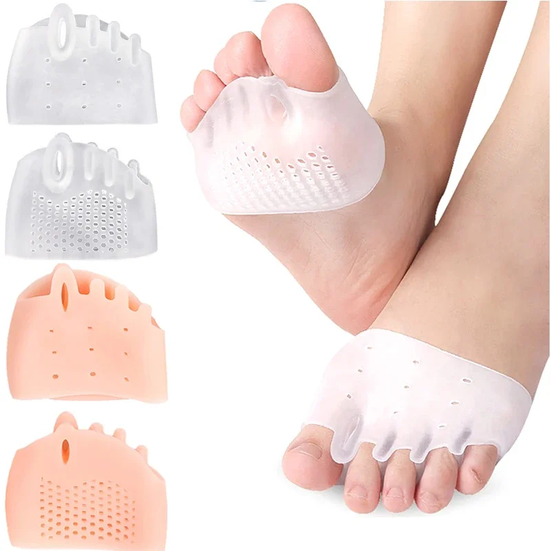 Forefoot Pads Toe Separator Cushion Pads Silicone Orthotics Protector Pain Relief Insoles Toe Hallux Valgus Corrector Gel Pads