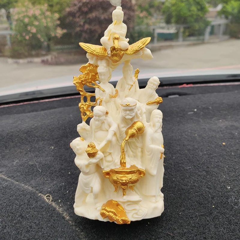 

Chinese myth Characters Eight Immortals Crossing the Sea Decorative Statue Resin Art Sculpture Home Room Office Decorations