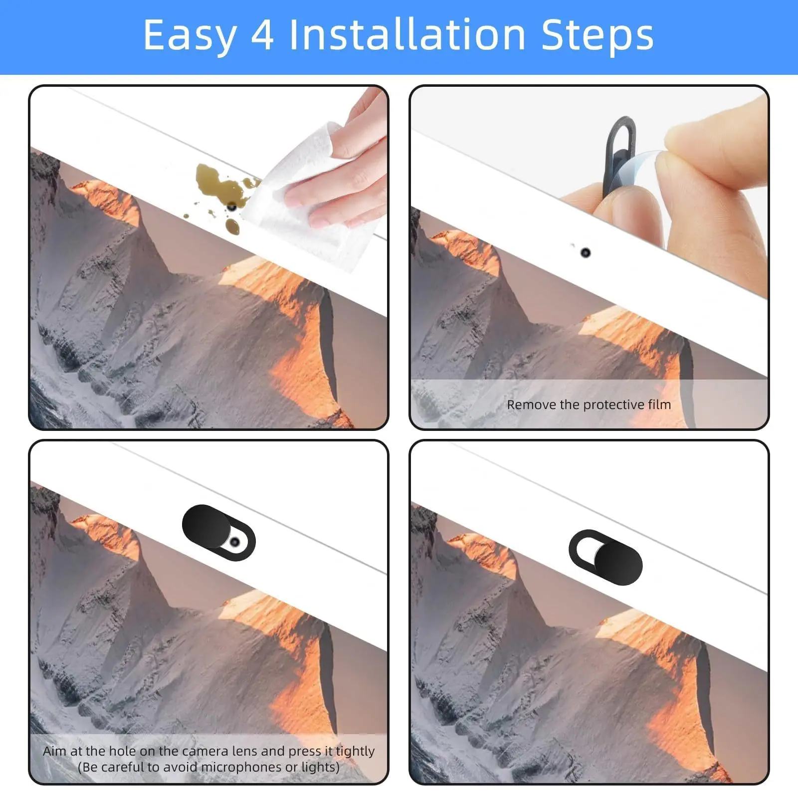 Cartoon WebCam Cover Privacy Sticker - Antispy Shutter Slider for Laptops, Tablets & Phones