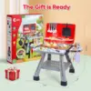 CUTE STONE Children's BBQ Grill Toy, Kitchen Playset, Realistic Smoke BBQ Grill Playset with Toy Kitchen Accessories. 6