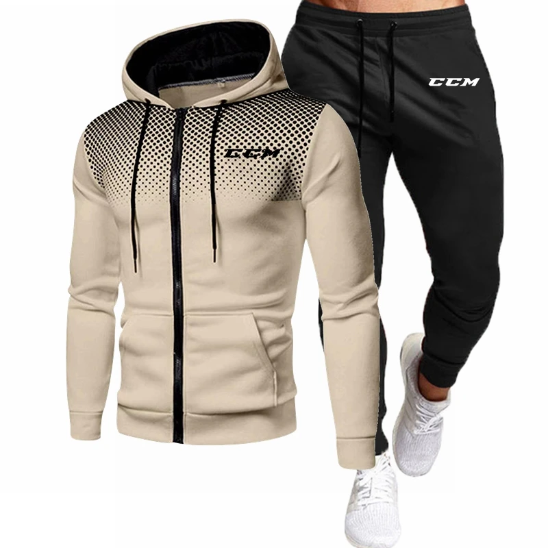 Autumn Men's Tracksuit Hoodie Sets Men Brand Sportswear Hoodies+Sweatpant 2 Pieces Winter Warm Clothing Sweatshirts Pants Suits 5