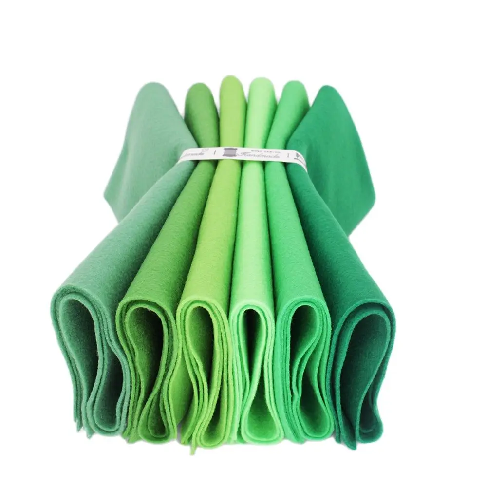 1.2mm High Density Green Soft Felt Fabric For Needlework DIY Sewing Dolls Crafts,Toys,Polyester Cloth, Non-Woven Set