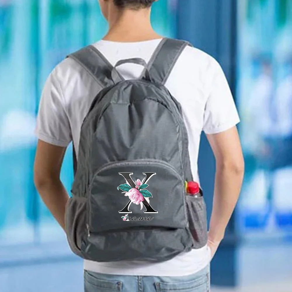 Mochila ligera con nombre personalizado para hombre y mujer, mochila portátil impermeable plegable para viajes al aire libre, senderismo, ultraligera
