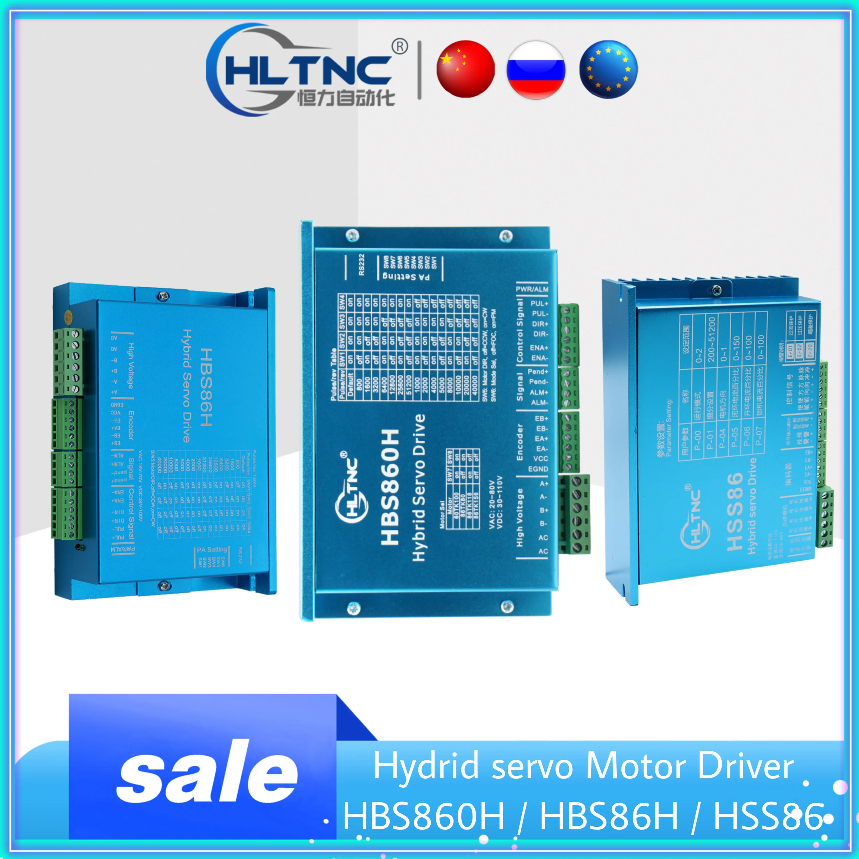 Hydrid servo Motor Driver HBS860H HBS86H HSS86 AC 20-80V DC 30-110V 8A Independent fan support Nema34 close loop motor