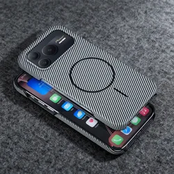 Honor Power 2 Magnetic Wireless Charging Case - Carbon Fiber Texture Shockproof Hard Cover for Honor Power 2 (Grey)
