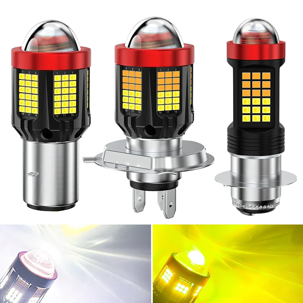 1X 20000LM H4 LED Motorcycle Headlight H6 BA20D P15D 3570 Lens White Yellow Hi Lo Beam Motorbike Scooter Running Light motorcycle headlight,motorcycle led lights,led motorcycle lights,led lights,motorcycle driving lights,bike light