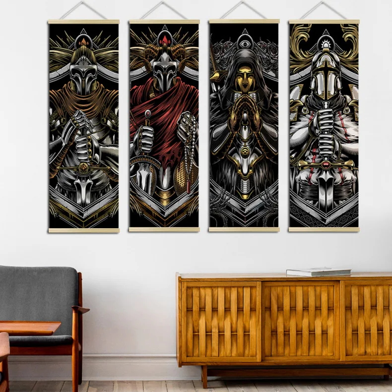 

Japan Style Scroll Paintings Living Room Office Decor Aesthetic Wall Art Hanging Tapestry Industry Style Posters Home Decoration
