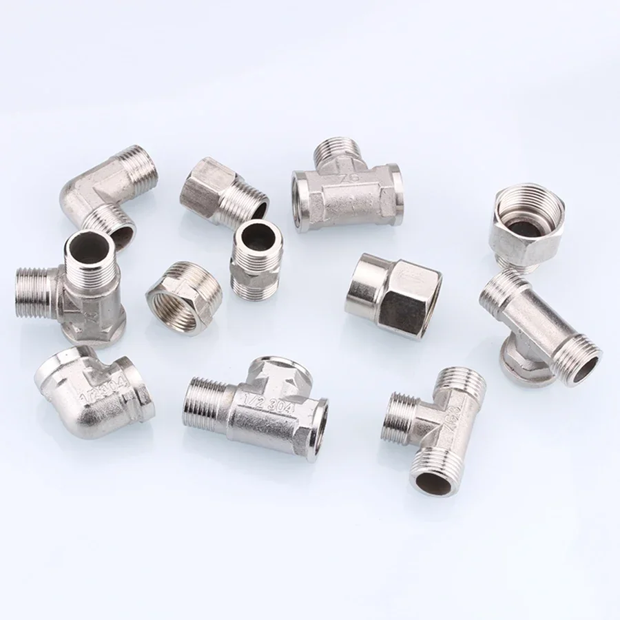 Pipe Fitting Water Pipe Fitting Hose Pipe Fitting Tee Adapter 1/2" 3/4" BSP Female Male Thread Tee Type Reducing Stainless steel Elbow Butt joint adapter Adapter Coupler Plumbing fittings