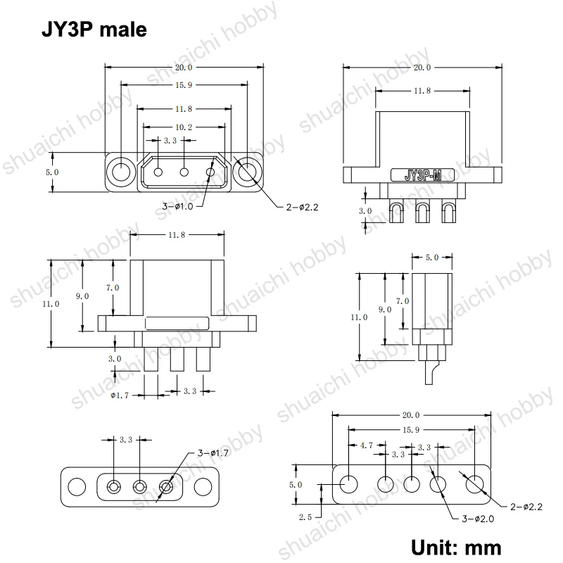 5Pairs 3P/6P/12P/16P Männlich Weiblich Stecker DC500V 5A Nennstrom RC Modell Motor servo Stecker Mit Anti-Reverse Insertion Funktion – Detail 1
