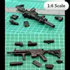 1/6th Mini Jigsaw Puzzle HK416 Automatic Rifle Plastic Black Gun Model Assemble Toy for 12inch Action Figures Soldier Model 6