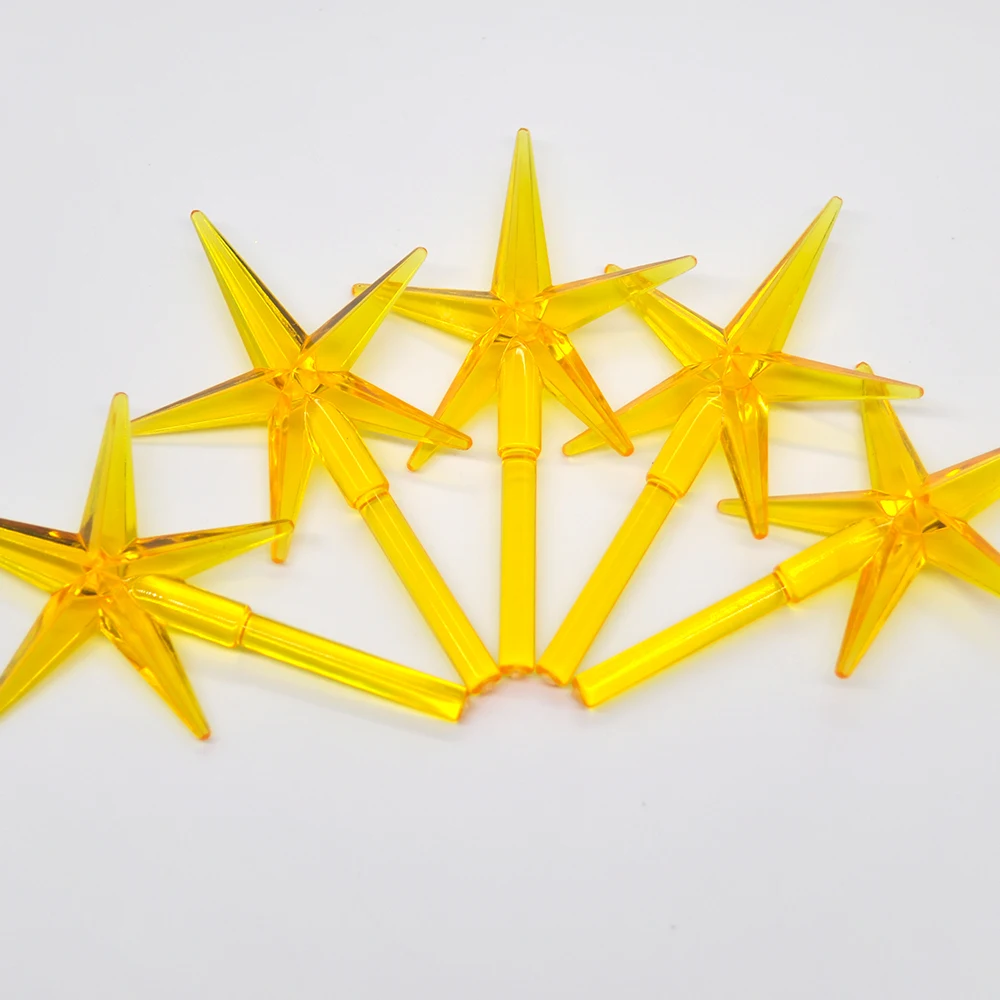 6pcs Ceramic Christnas Tree Top Xmas Ornaments Star Topper Light Beads Replacement Accessories for Home New Year Party Supplies christmas tree decoration christmas star decoration