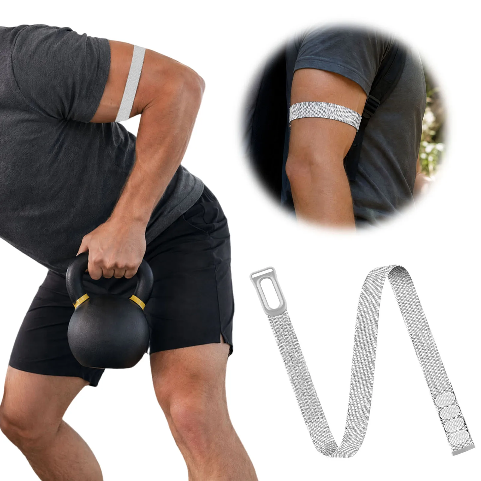 Breathable Nylon Bicep Armband - Adjustable Elastic Sport Strap for Running & Gym Fitness